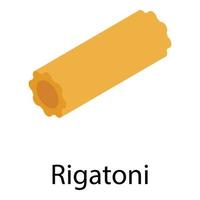 icono de pasta rigatoni, estilo isométrico vector