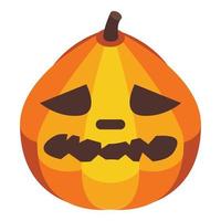 Evil pumpkin icon, isometric style vector