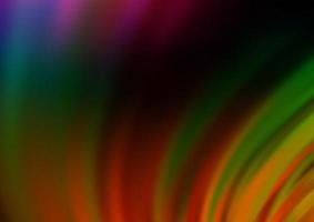 Dark Multicolor, Rainbow vector pattern with lines, ovals.