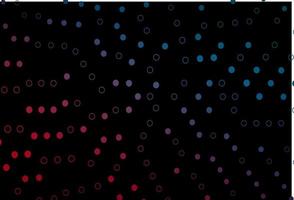 Fondo de vector azul oscuro, rojo con burbujas.