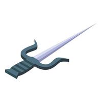 Ninja fork icon, isometric style vector