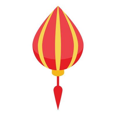 Little chinese lantern icon, isometric style