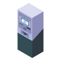 Two color ATM icon, isometric style vector
