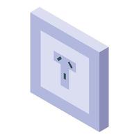 American power socket icon, isometric style vector