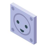 Wall power socket icon, isometric style vector