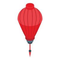 Cone chinese lantern icon, isometric style vector