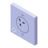 icono de enchufe de casa de pared, estilo isométrico vector