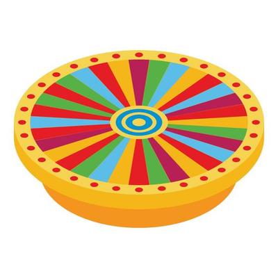 Play lucky wheel icon, isometric style