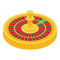 icono de la ruleta de oro, estilo isométrico vector