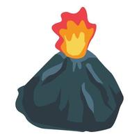 Exploding volcano icon, isometric style vector