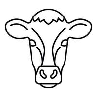 icono de cabeza de vaca, estilo de esquema vector