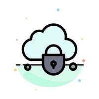 Internet Cloud Lock Security Abstract Flat Color Icon Template vector