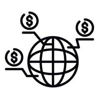 Web money transfer icon, outline style vector