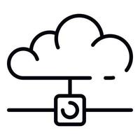 Cloud hosting icon, outline style vector