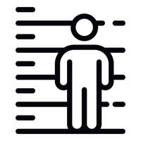 Prison man measurement icon, outline style vector