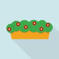 Flower house pot icon, flat style vector