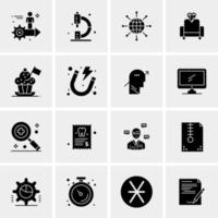 16 iconos de negocios universales vector ilustración de icono creativo para usar en proyectos relacionados con la web y dispositivos móviles