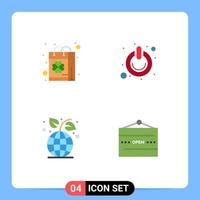 4 Flat Icon concept for Websites Mobile and Apps patrick switch shop off ecology Editable Vector Design Elements