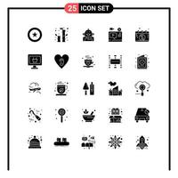 25 iconos creativos, signos y símbolos modernos del blog tutorial, registro de Android, sensación de elementos de diseño vectorial editables vector