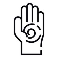 Hand energy icon, outline style vector