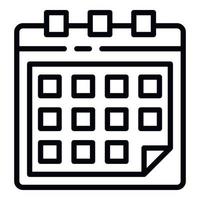 Enterprise calendar icon, outline style vector