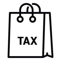 Tax paper bag icon, outline style vector