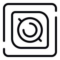 Square action camera icon, outline style vector