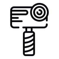 Handheld camera icon, outline style vector