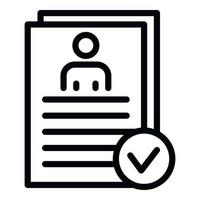 Personal data check icon, outline style vector