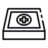 First aid kit icon, outline style vector