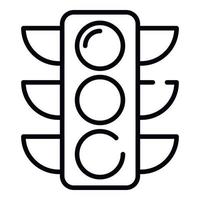 Traffic lights icon, outline style vector