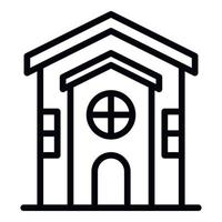 House view from the front icon, outline style vector