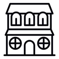 House with round windows icon, outline style vector