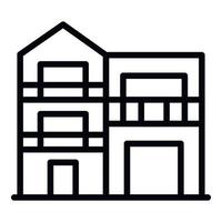Modern two story house icon, outline style vector