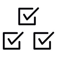 Three checkboxes icon, outline style vector