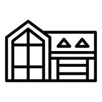 Eco house icon, outline style vector