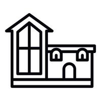 Unusual house icon, outline style vector