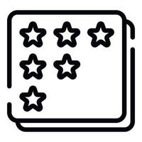 Star rating selection icon, outline style vector