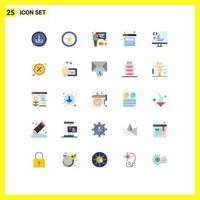 Universal Icon Symbols Group of 25 Modern Flat Colors of coding website star rating program Editable Vector Design Elements