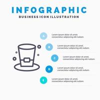 Glass Drink Wine Beer Line icon with 5 steps presentation infographics Background vector