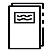 Notebook icon, outline style vector