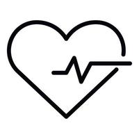 Heart and pulse icon, outline style vector