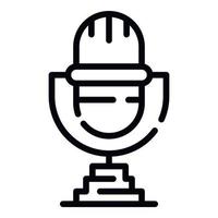 Retro microphone icon, outline style vector