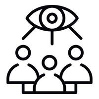 Monitoring target audience icon, outline style vector