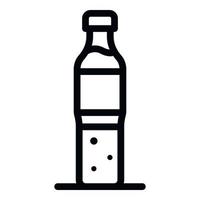 icono de botella de refresco de plástico, estilo de esquema vector