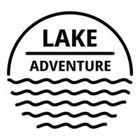 logotipo de aventura en el lago, estilo de esquema vector