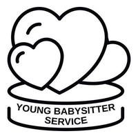 Young babysitter service icon, outline style vector