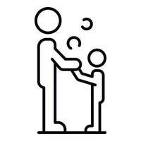 Father with son icon, outline style vector