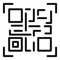 Qr code icon, outline style vector