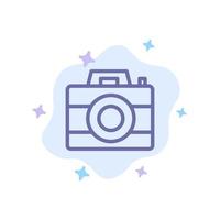 Camera Computer Digital Technology Blue Icon on Abstract Cloud Background vector